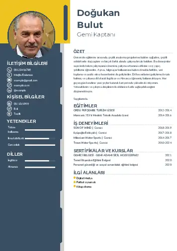 Gemi Kaptanı CV Örnekleri cv indir